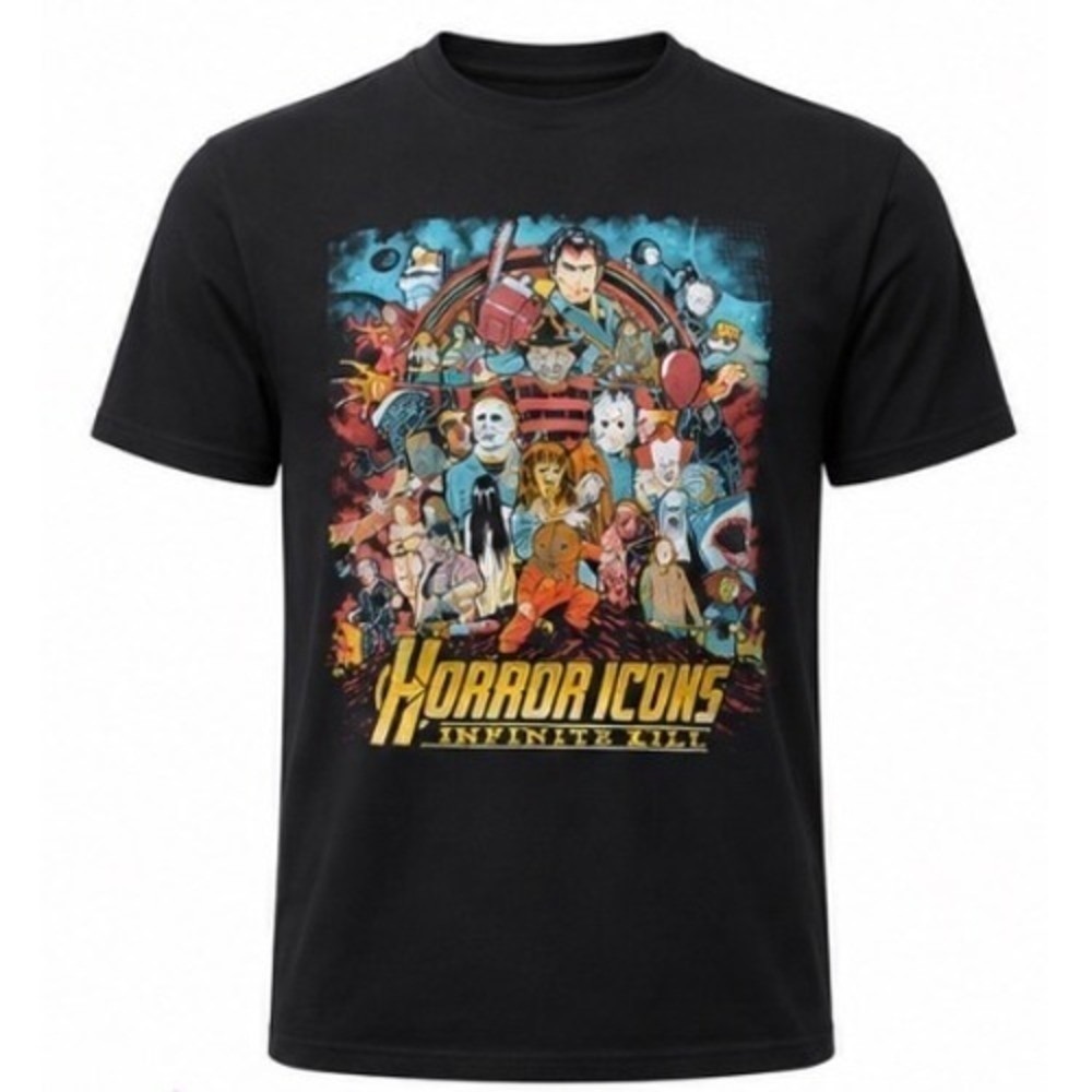 Horror Icons Infinite Kill‎ T-Shirt Large Black Slasher Movie Graphic Tee